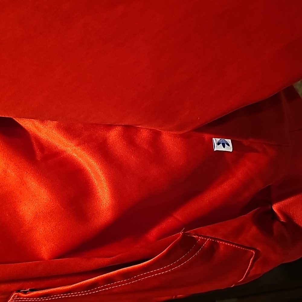Adidas red hoodie...size small....polyester. - Picture 5 of 8